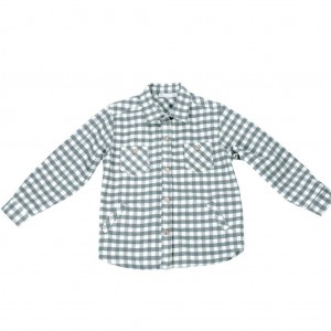 Boys Grey and White Checked Shirt